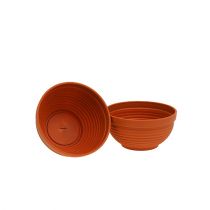 Artículo Cuenco R plástico terracota Ø13cm, 10uds