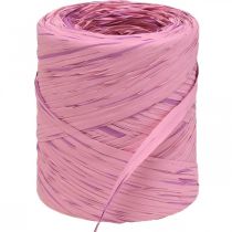 Cinta de regalo multicolor de rafia rosa-rosa, artículos de floristería, cinta decorativa L200m