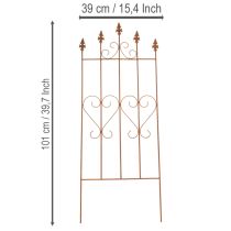 Artículo Enrejado con motivo de corazón, ayuda para trepar de estilo romántico para caminos de jardín o terrazas, 101 cm