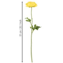 Artículo Ranúnculo artificial como flor individual para una decoración elegante y de bajo mantenimiento, 51 cm, 3 piezas