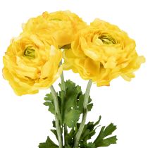 Artículo Ranúnculo artificial como flor individual para una decoración elegante y de bajo mantenimiento, 51 cm, 3 piezas