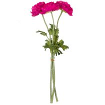 Artículo Ranúnculo artificial como flor individual para un diseño interior atemporal y versátil, 51 cm, 3 piezas