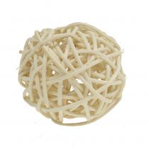 Artículo Bola de ratán blanqueada Ø4cm 24 piezas