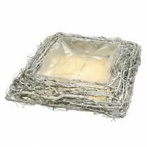 Artículo Cojín vegetal rústico "Ramas" Decoración Blanco Lavado 40x40cm