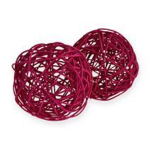 Bola de ratán Ø10cm Fucsia 10pcs