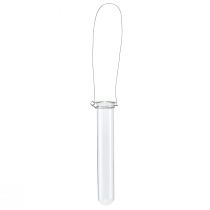 Artículo Tubo de ensayo de vidrio decorativo para colgar mini jarrón Ø2,4cm H22,5cm
