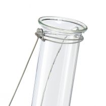 Artículo Tubo de ensayo de vidrio decorativo para colgar mini jarrón Ø2,4cm H22,5cm