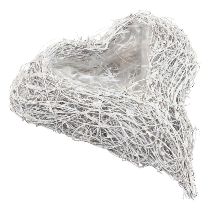 Planta de corazón de vid cuenco para plantas blanco natural 16×19cm×5,5cm