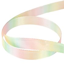 Artículo Cinta arcoíris pastel, cinta decorativa, cinta de regalo, 15 mm, 18 m