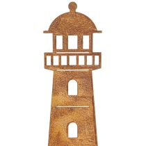 Artículo Pluviómetro con aspecto oxidado en forma de faro: pluviómetro decorativo para jardín y vallas, 41 cm, óxido