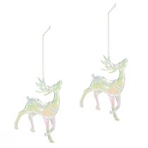 Artículo Decoración de renos Adornos navideños iridiscentes H12cm 3 piezas