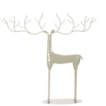 Artículo Escultura decorativa de ciervo con grandes astas, estilo moderno de metal, 48 cm.