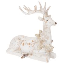 Artículo Figura decorativa de un ciervo sentado con astas, 30 cm.