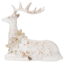 Artículo Figura decorativa de un ciervo sentado con astas, 30 cm.