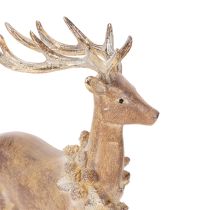Artículo Figura decorativa de un ciervo con astas, de pie, decoración navideña, 28 cm.
