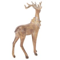 Artículo Figura decorativa de un ciervo con astas, de pie, decoración navideña, 28 cm.