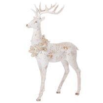 Artículo Figura decorativa de ciervo con adorno de piña para decoración invernal, 49 cm.
