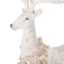 Artículo Figura decorativa de ciervo con adorno de piña para decoración invernal, 49 cm.