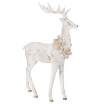 Artículo Figura decorativa de ciervo con adorno de piña para decoración invernal, 49 cm.