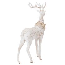 Artículo Figura decorativa de ciervo con adorno de piña para decoración invernal, 49 cm.