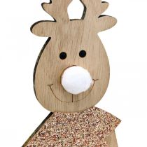 Artículo Reno figura decorativa de madera standee Navidad 12×6.5cm H45cm 2pcs