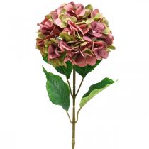 Hortensia artificial rosa, flor artificial burdeos grande 80cm