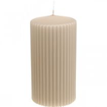 Velas de pilar beige vela acanalada 70/130mm 4uds