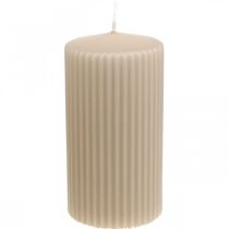 Artículo Velas de pilar beige vela acanalada 70/130mm 4uds