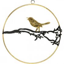 Artículo Decoración ventana pájaro, decoración otoñal para colgar, metal Ø22,5cm