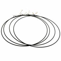 Artículo Anillo decorativo para colgar negro Ø35cm 4pcs