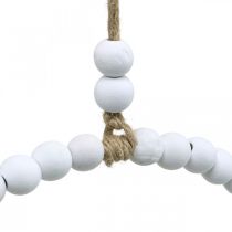 Artículo Corona decorativa de perlas blancas de 28 cm de diámetro (juego de 4 piezas): decoración colgante versátil para primavera, bodas y decoraciones vintage.