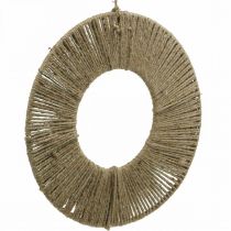 Artículo Anillo decorativo con hilo de yute para decoración boho y diseño creativo.