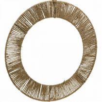 Decoración de pared, verano, anillo para colgar, estilo boho, anillo decorativo cubierto natural, plata Ø49cm