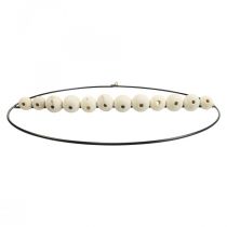 Artículo Anillo decorativo metal cuentas de madera negro blanco natural Ø30cm 4ud