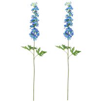 Artículo Delphinium artificial en azul, flor de jardín, L88cm, 2 unidades