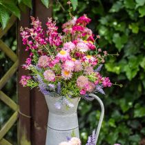 Artículo Rhodanthe rosa-rosa, flores de seda, planta artificial, ramo de flores de paja L46cm