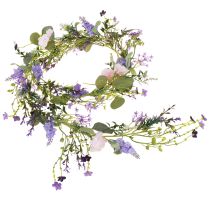 Artículo Guirnalda de flores romántica en violeta rosa blanco L194cm 2 piezas