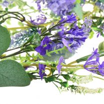 Artículo Guirnalda de flores romántica lavanda violeta blanco 194cm