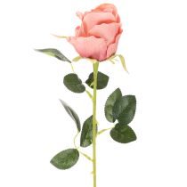 Artículo Flores artificiales de rosas en un ramo, tallo largo de 62 cm, 12 unidades.