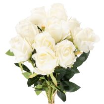 Artículo Rosas artificiales de tallo largo para jarrón, 62 cm, 12 unidades.