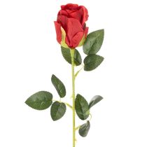 Artículo Rosa artificial de tallo largo, flor artificial roja, 62 cm, 12 unidades.
