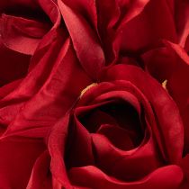 Artículo Rosa artificial de tallo largo, flor artificial roja, 62 cm, 12 unidades.