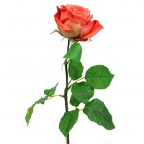 Artículo Rosa flor artificial salmón 67,5cm