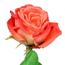 Rosa flor artificial salmón 67,5cm