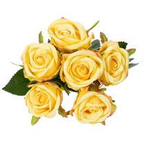Artículo Arreglo floral de ramo de rosas para una elegante decoración en el salón 44cm 6 piezas