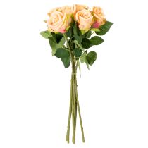 Artículo Ramo de rosas artificiales de aspecto realista, de larga duración, para decoración de bodas, 44 cm, 6 piezas