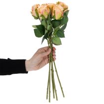 Artículo Ramo de rosas artificiales de aspecto realista, de larga duración, para decoración de bodas, 44 cm, 6 piezas