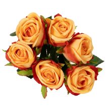 Artículo Arreglo de rosas artificiales, un elemento destacado atemporal en cualquier interior para una decoración de buen gusto, 44 cm, 6 piezas