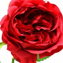 Artículo Rosa flor artificial roja 72cm