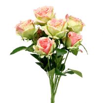 Rosal artificial verde, rosa 55cm